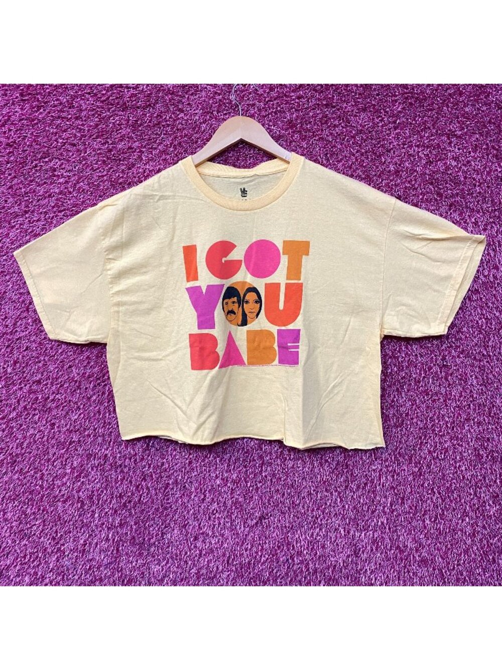 Sonny and Cher I Got You Babe Crop top Size Large
